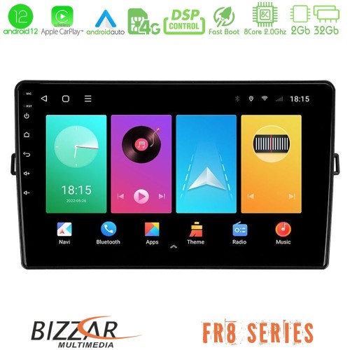 Bizzar FR8 Series Toyota Auris 8core Android12 2+32GB Navigation Multimedia Tablet 10 Bizzar FR8 Series Toyota Auris 8core Android12 2+32GB Navigation Multimedia Tablet 10