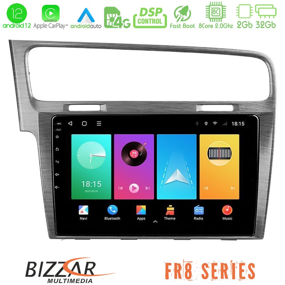 Bizzar FR8 Series VW GOLF 7 8core Android12 2+32GB Navigation Multimedia Tablet 10