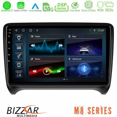 Bizzar M8 Series Audi TT B7 8core Android12 4+32GB Navigation Multimedia Tablet 9