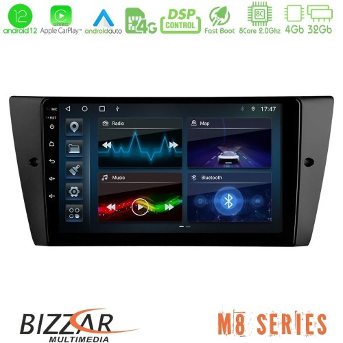 Bizzar M8 Series BMW 3 Series 2006-2011 8core Android12 4+32GB Navigation Multimedia Tablet 9