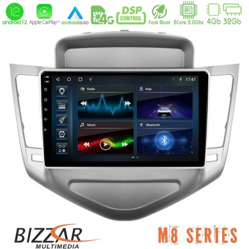 Bizzar M8 Series Chevrolet Cruze 2009-2012 8core Android12 4+32GB Navigation Multimedia Tablet 9