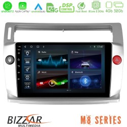 Bizzar M8 Series Citroen C4 2004-2010 8core Android12 4+32GB Navigation Multimedia Tablet 9