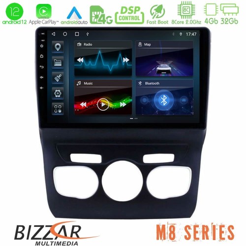 Bizzar M8 Series Citroen C4L 8core Android12 4+32GB Navigation Multimedia Tablet 10