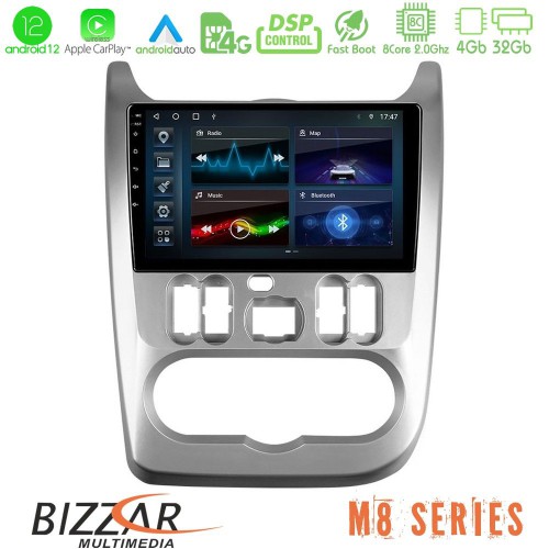 Bizzar M8 Series Dacia Duster/Sandero/Logan 8core Android12 4+32GB Navigation Multimedia Tablet 9