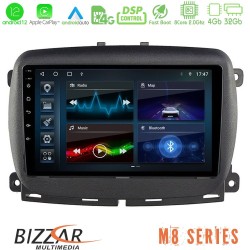 Bizzar M8 Series Fiat 500 2016> 8core Android12 4+32GB Navigation Multimedia Tablet 9