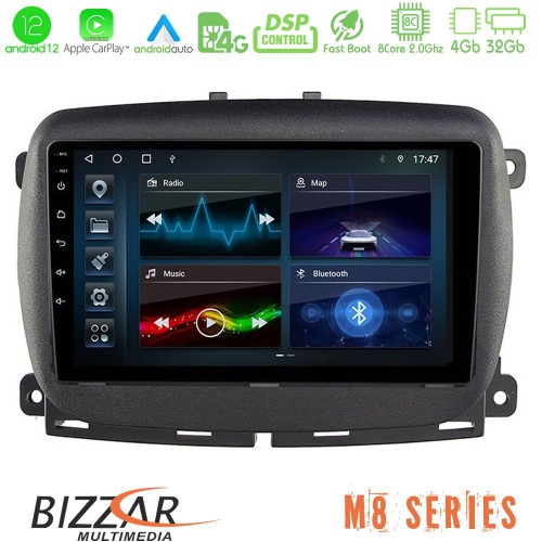Bizzar M8 Series Fiat 500L 8core Android12 4+32GB Navigation Multimedia Tablet 10