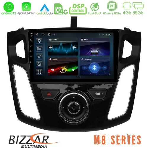 Bizzar M8 Series Ford Focus 2012-2018 8core Android12 4+32GB Navigation Multimedia Tablet 9