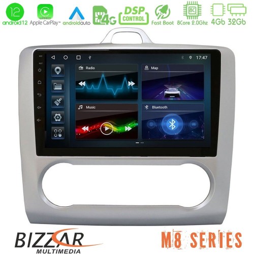 Bizzar M8 Series Ford Focus Auto AC 8core Android12 4+32GB Navigation Multimedia 9