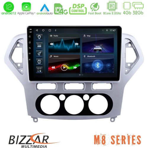 Bizzar M8 Series Ford Mondeo 2007-2010 Manual A/C 8core Android12 4+32GB Navigation Multimedia Tablet 10