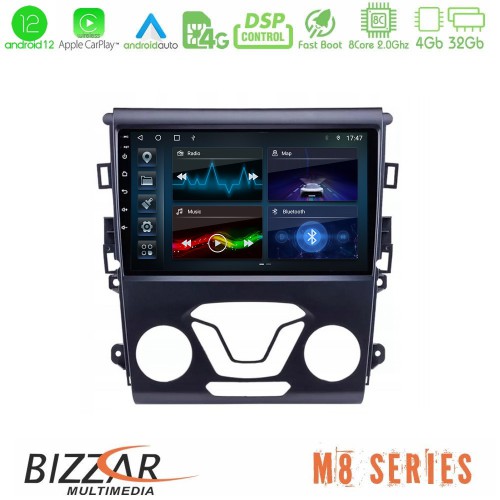 Bizzar M8 Series Ford Mondeo 2014-2017 8core Android12 4+32GB Navigation Multimedia Tablet 9