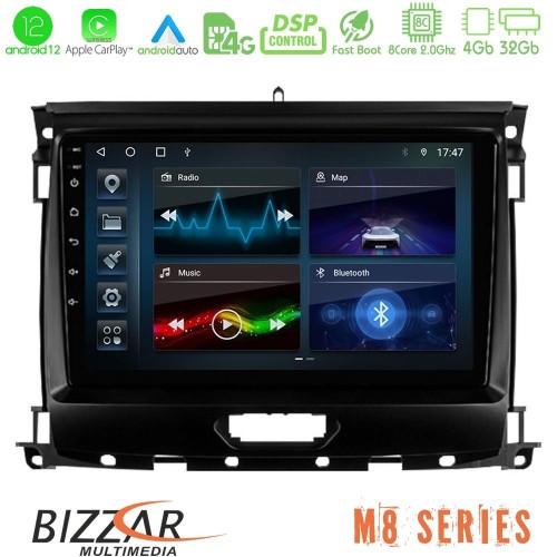 Bizzar M8 Series Ford Ranger 2017-2022 8core Android12 4+32GB Navigation Multimedia Tablet 9