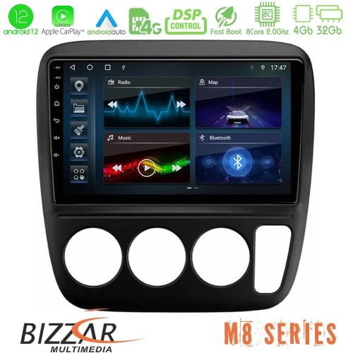 Bizzar M8 Series Honda CRV 1997-2001 8core Android12 4+32GB Navigation Multimedia Tablet 9