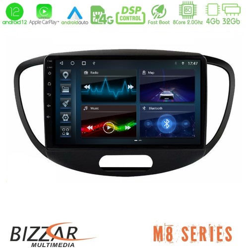 Bizzar M8 Series Hyundai i10 2008-2014 8core Android12 4+32GB Navigation Multimedia Tablet 9