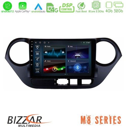 Bizzar M8 Series Hyundai i10 2014-2020 8core Android12 4+32GB Navigation Multimedia Tablet 9