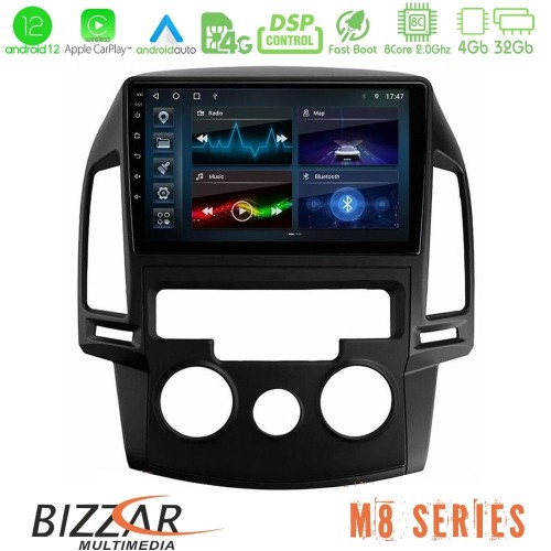 Bizzar M8 Series Hyundai i30 2007-2012 Manual A/C 8core Android12 4+32GB Navigation Multimedia Tablet 9