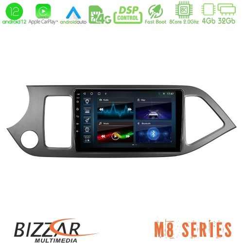 Bizzar M8 Series Kia Picanto 8core Android12 4+32GB Navigation Multimedia Tablet 9
