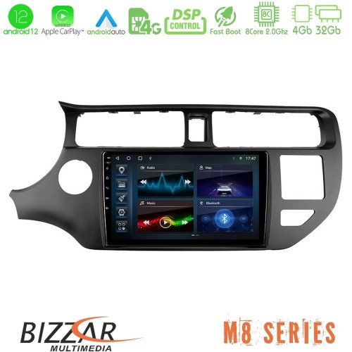 Bizzar M8 Series Kia Rio 2011-2015 8core Android12 4+32GB Navigation Multimedia Tablet 9