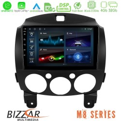Bizzar M8 Series Mazda 2 2008-2014 8core Android12 4+32GB Navigation Multimedia Tablet 9