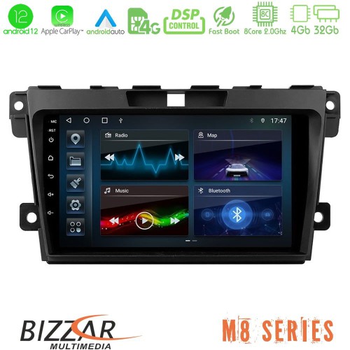 Bizzar M8 Series Mazda CX-7 2007-2011 8core Android12 4+32GB Navigation Multimedia Tablet 9