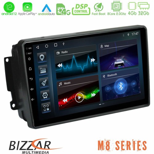 Bizzar M8 Series Mercedes C/CLK Class (W203/W209) 8core Android12 4+32GB Navigation Multimedia Tablet 9
