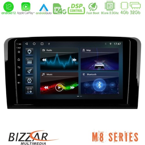 Bizzar M8 Series Mercedes ML/GL Class 8core Android12 4+32GB Navigation Multimedia Tablet 9