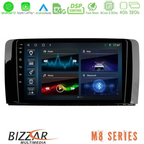 Bizzar M8 Series Mercedes R Class 8core Android12 4+32GB Navigation Multimedia Tablet 9