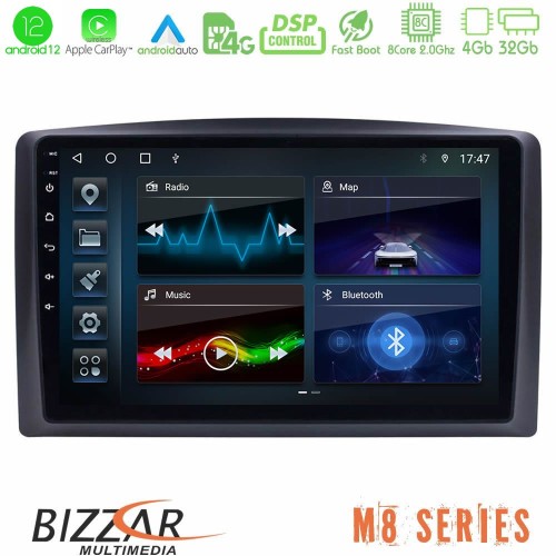 Bizzar M8 Series Mercedes Vito 2015-2021 8core Android12 4+32GB Navigation Multimedia Tablet 10