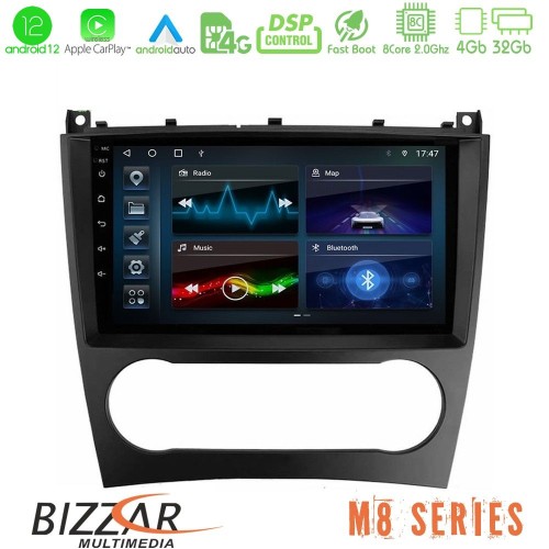 Bizzar M8 Series Mercedes W203 Facelift 8core Android12 4+32GB Navigation Multimedia Tablet 9