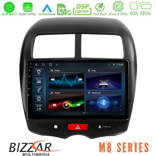 Bizzar M8 Series Mitsubishi ASX 8core Android12 4+32GB Navigation Multimedia Tablet 10