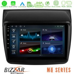 Bizzar M8 Series Mitsubishi L200 8core Android12 4+32GB Navigation Multimedia Tablet 9