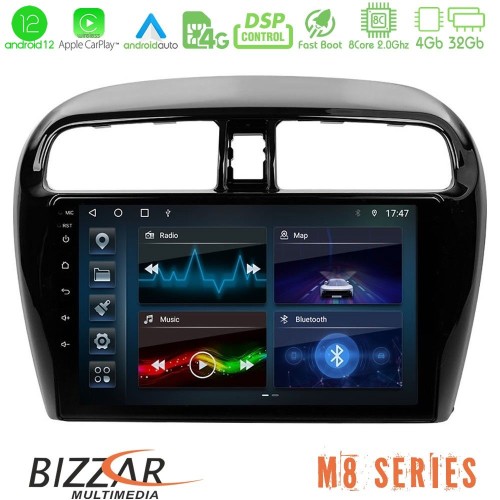 Bizzar M8 Series Mitsubishi Space Star 2013-2016 8core Android12 4+32GB Navigation Multimedia Tablet 9