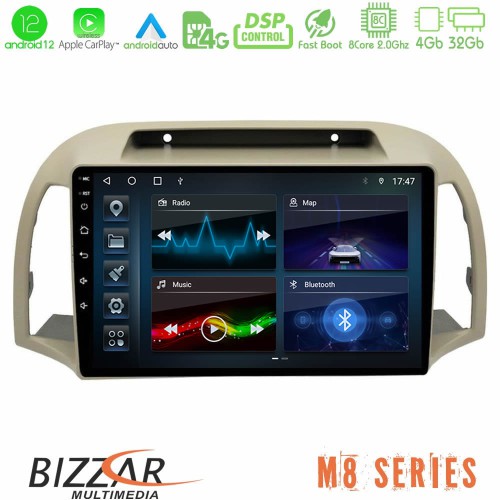 Bizzar M8 Series Nissan Micra K12 2002-2010 8core Android12 4+32GB Navigation Multimedia Tablet 9 Bizzar M8 Series Nissan Micra K12 2002-2010 8core Android12 4+32GB Navigation Multimedia Tablet 9