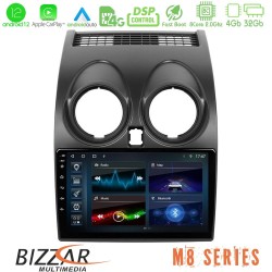 Bizzar M8 Series Nissan Qashqai J10 8core Android12 4+32GB Navigation Multimedia Tablet 9
