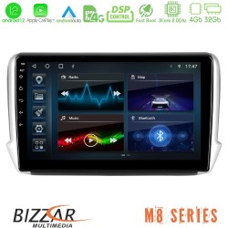 Bizzar M8 Series Peugeot 208/2008 8core Android12 4+32GB Navigation Multimedia Tablet 10