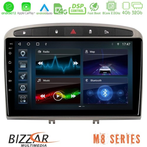 Bizzar M8 Series Peugeot 308/RCZ 8core Android12 4+32GB Navigation Multimedia Tablet 9