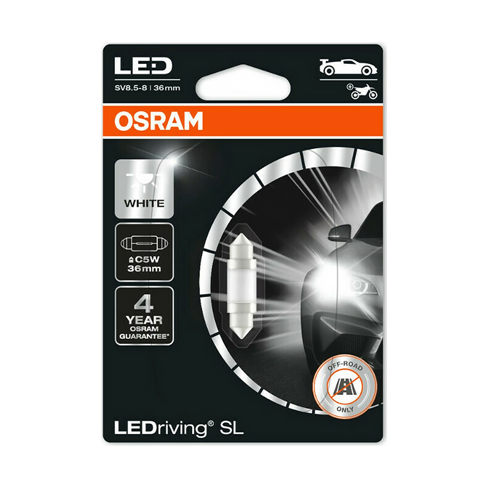 Osram Λάμπα Αυτοκινήτου Ledriving SL C5W 36mm LED 6000K Ψυχρό Λευκό 12V 0.6W 1τμχ