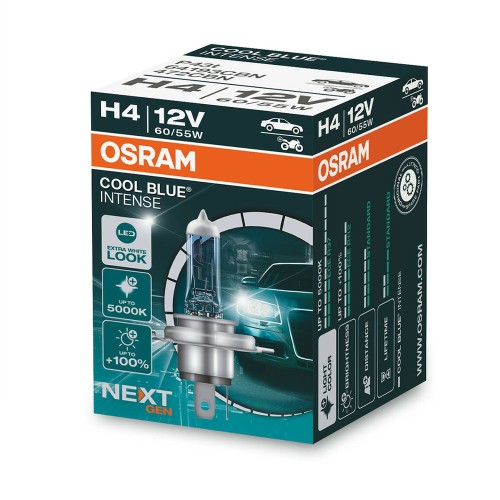 Osram Λάμπα Αυτοκινήτου & Μοτοσυκλέτας H4 Αλογόνου 5000K Ψυχρό Λευκό 12V 55W 1τμχ