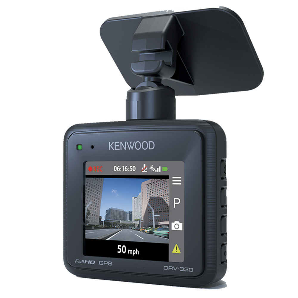 Kenwood DRV-330 Κάμερα DVR Αυτοκινήτου με Οθόνη 2.7" GPS για Παρμπρίζ με Αυτοκόλλητο