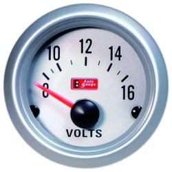 Auto Gauge Όργανο Βολτόμετρο Αυτοκινήτου Λευκό