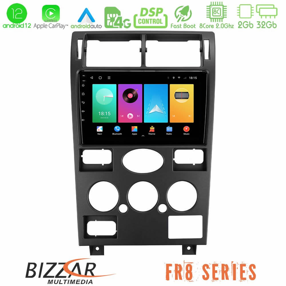 Bizzar FR8 Series Ford Mondeo 2001-2004 4Core Android12 2+32GB Navigation Multimedia Tablet 9