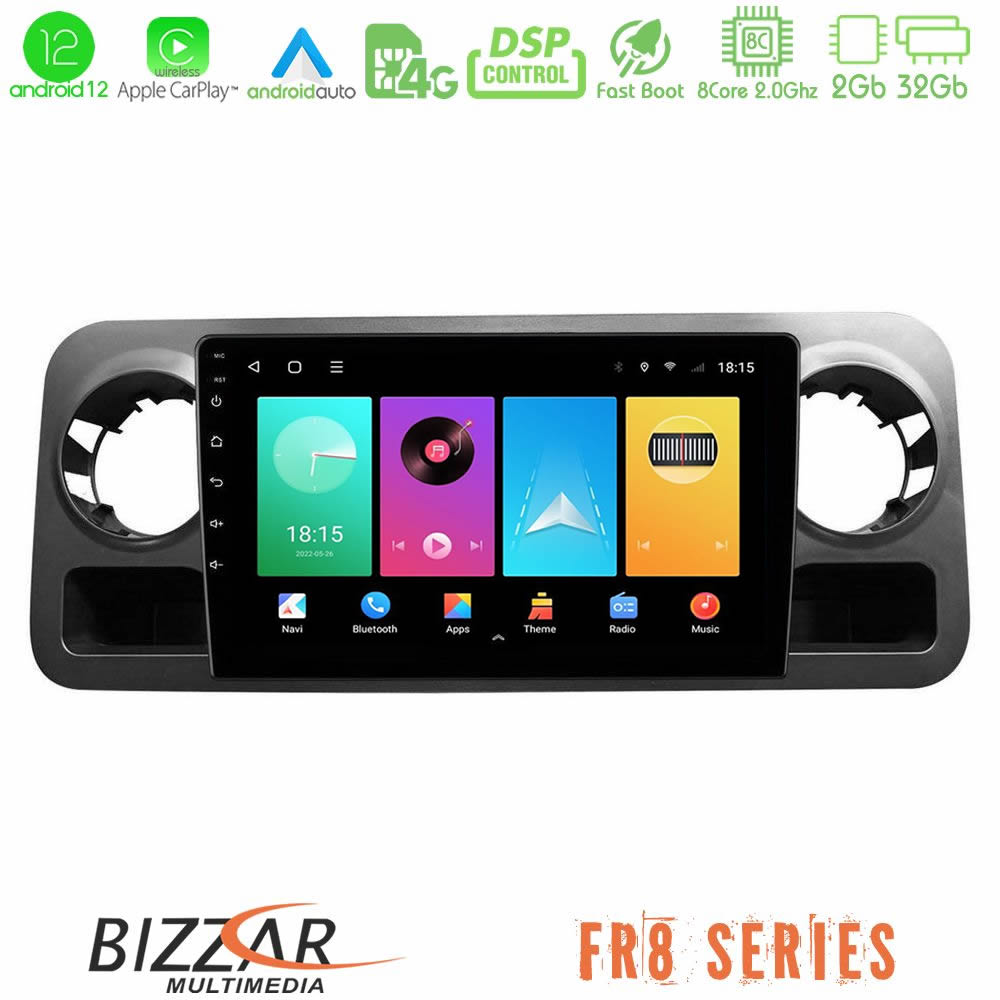 Bizzar FR8 Series Mercedes Sprinter W907 4Core Android12 2+32GB Navigation Multimedia Tablet 10