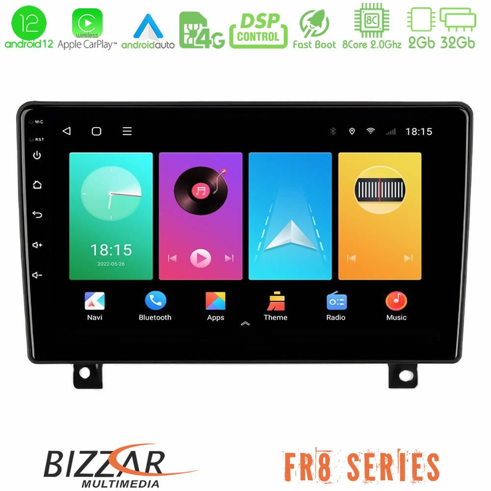 Bizzar FR8 Series Mazda RX8 2008-2012 4Core Android12 2+32GB Navigation Multimedia Tablet 9