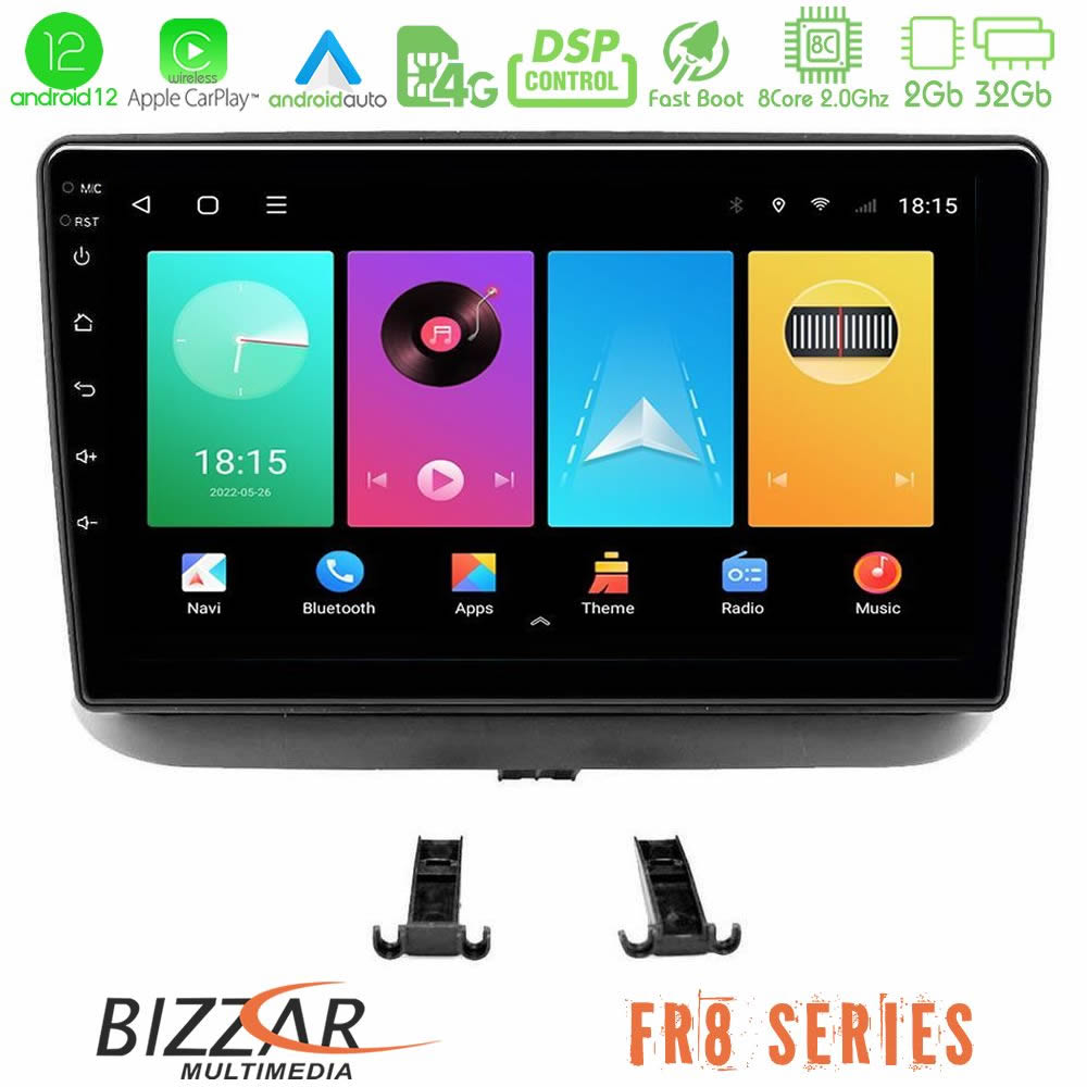 Bizzar FR8 Series Toyota Corolla 1999-2002 4Core Android12 2+32GB Navigation Multimedia Tablet 9