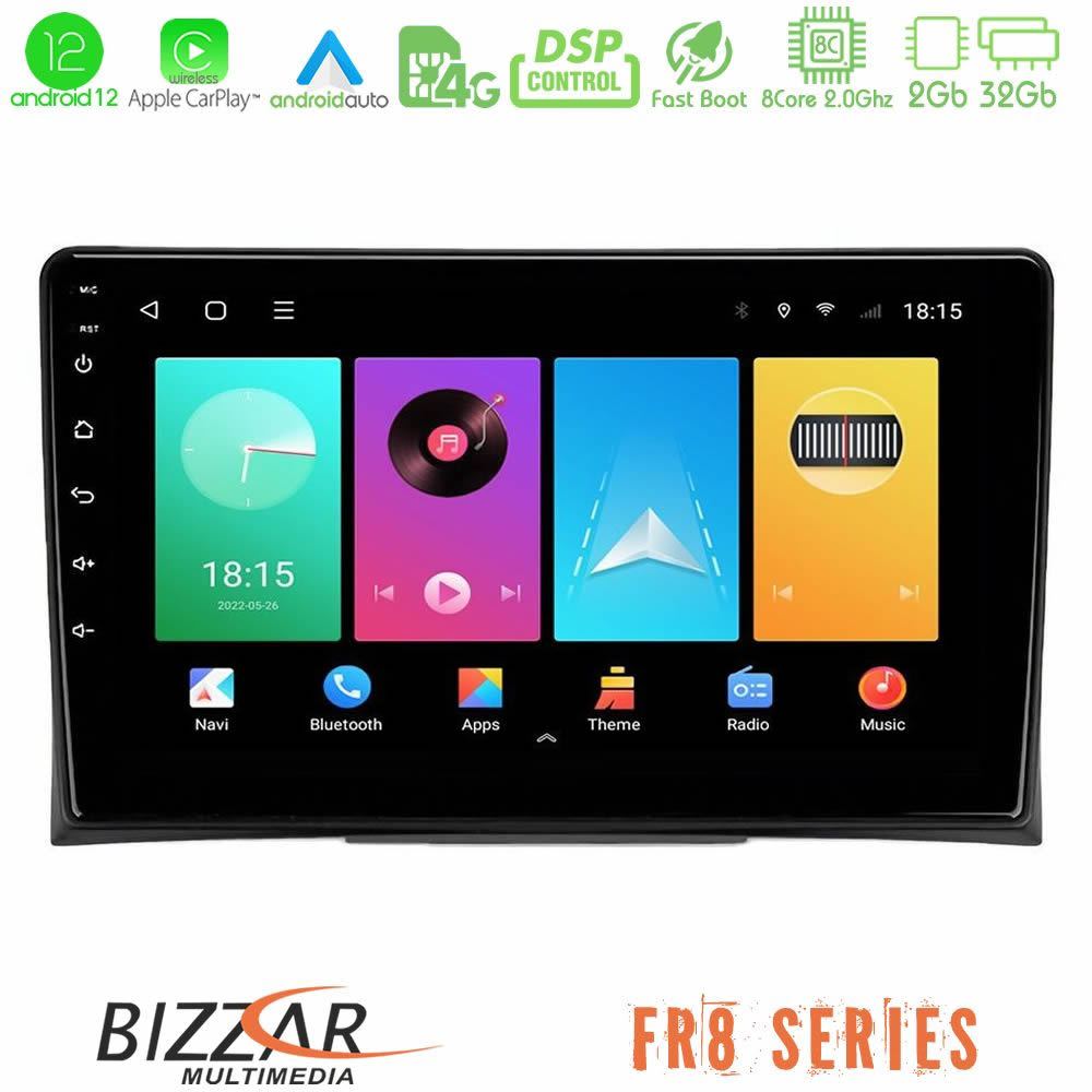 Bizzar FR8 Series VW Transporter 2003-2015 4Core Android12 2+32GB Navigation Multimedia Tablet 9