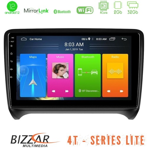 Bizzar 4T Series Audi TT B7 4Core Android12 2+32GB Navigation Multimedia Tablet 9