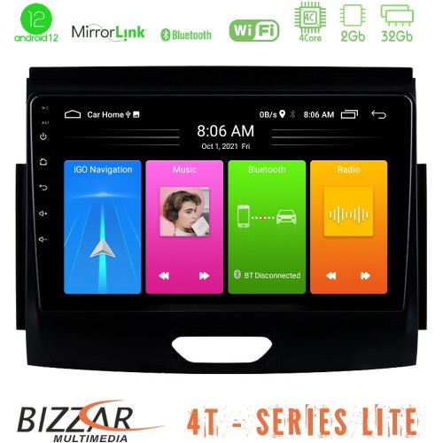 Bizzar 4T Series Ford Ranger 2017-2022 4Core Android12 2+32GB Navigation Multimedia Tablet 9