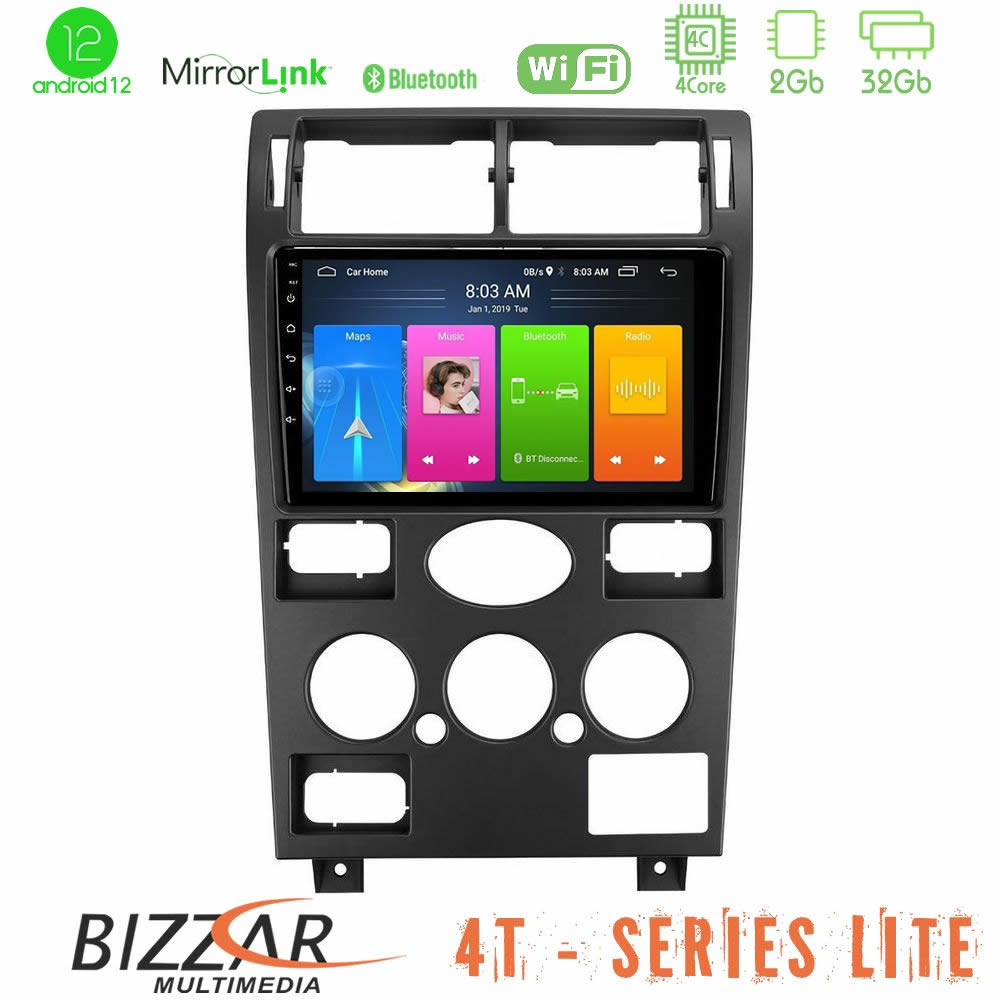 Bizzar 4T Series Ford Mondeo 2001-2004 4Core Android12 2+32GB Navigation Multimedia Tablet 9