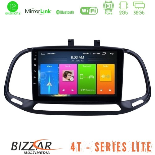 Bizzar 4T Series Fiat Doblo 2015-2022 4Core Android12 2+32GB Navigation Multimedia Tablet 9