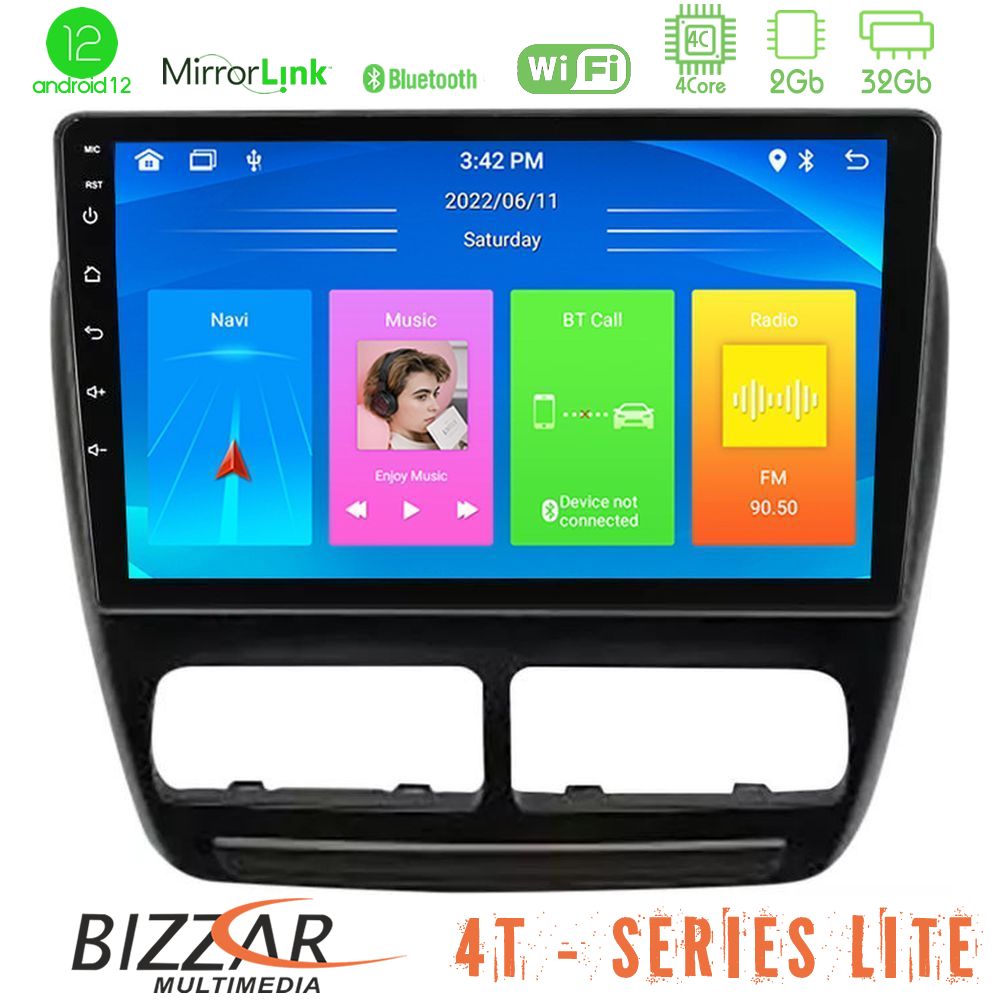 Bizzar 4T Series Fiat Doblo / Opel Combo 2010-2014 4Core Android12 2+32GB Navigation Multimedia Tablet 9