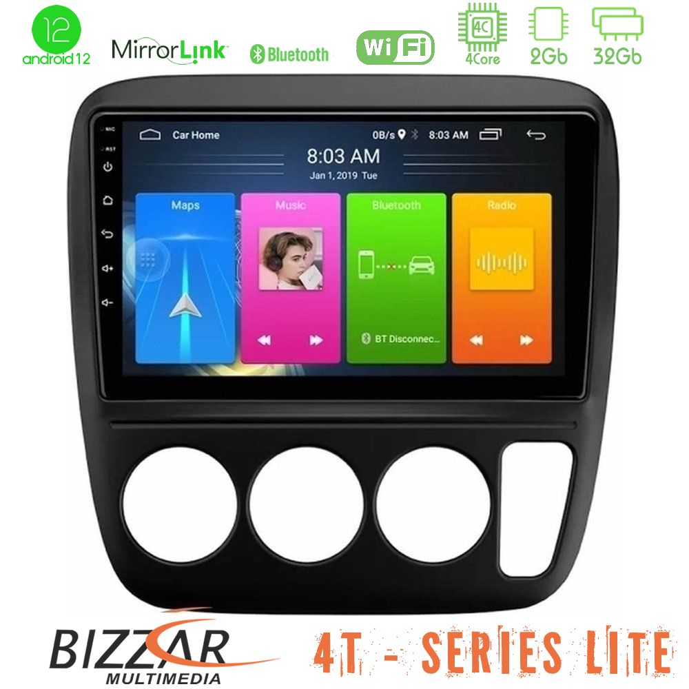 Bizzar 4T Series Honda CRV 1997-2001 4Core Android12 2+32GB Navigation Multimedia Tablet 9